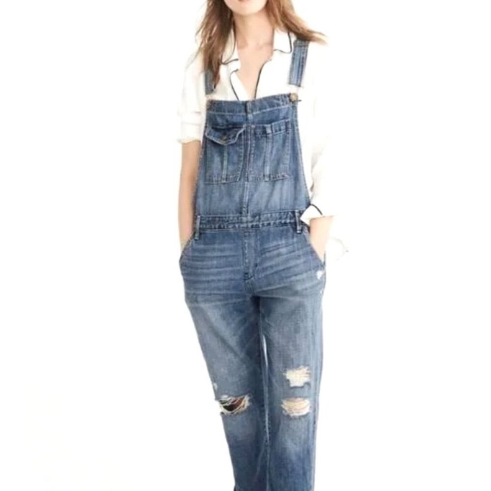 Abercrombie & Fitch Blue Denim Overalls